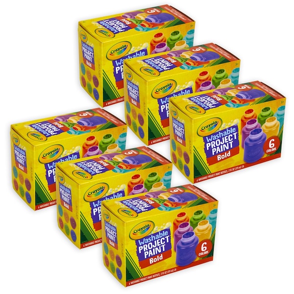 Washable Project Paint, Bold, 6 Colors, 36PK